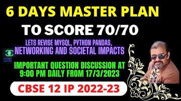 HOW TO SCORE 70/70 IN CLASS 12 IP IN CBSE 2023 | STREAMED ON 17/3 DAY-1 | SIX DAYS MASTER PLAN