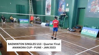 M168 - Under 13 Badminton Singles - Quarter Final | Amanora Cup (Poona Gymkhana) - Pune - Jan 2024