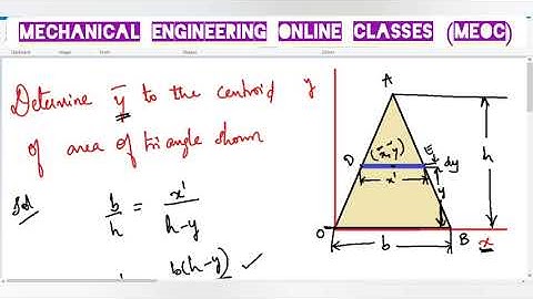 Calculation of centroid of area of a triangle Derivation