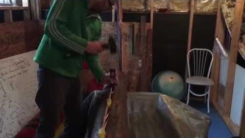 Splitting a Yew stave piece into bow staves