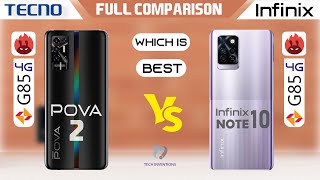 Tecno Pova 2 VS infinix Note 10 Full Comparison Helio G85 Which one is Best