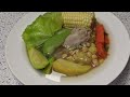 CALDO DE POLLO CON VERDURAS Y GARBANZOS