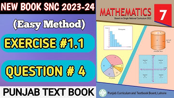 New Book Math Class 7th | Exercise 1.1 | Q#4 | 7th Math  Based On Single National Curriculum