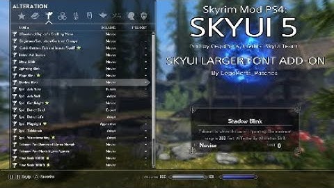 Skyrim Mod PS4: SKYUI 5 Port by CegoPorts, Credits: SkyUI Team | SKYUI LARGE FONT ADD-ON By CegoPort