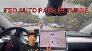 tesla fsd 12 auto park returns