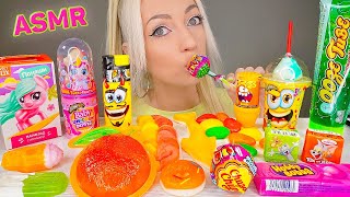 ASMR EATING LOLLIPOP, MIX CANDY, CHEWING GUM, CHUPA CHUPS, GUMMY, 사탕, 막대사탕 (SOUR SPRAY) MUKBANG 먹방