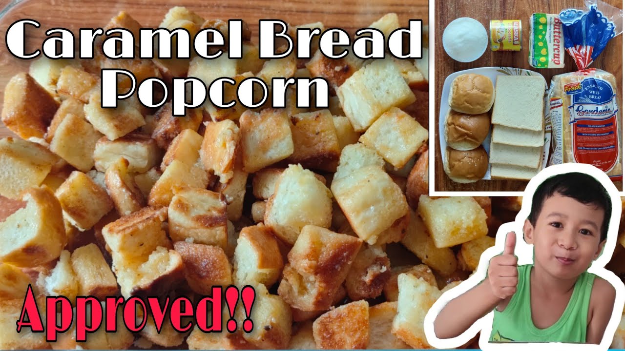Caramel Bread Popcorn | Easy Caramel Bread Popcorn Recipe | Toasted Bread Cubes with Caramel