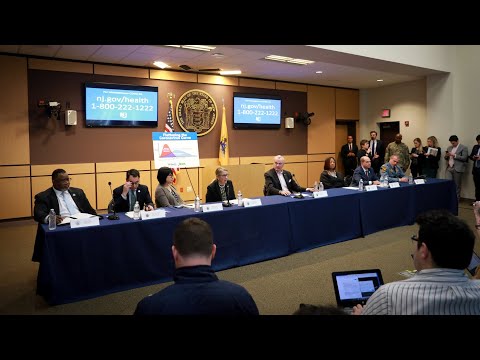 <p>Governor Phil Murphy and Health Commissioner Judy Persichilli hold a coronavirus briefing at the New Jersey Regional Operations &amp; Intelligence Center in Ewing on March 13, 2020.</p>