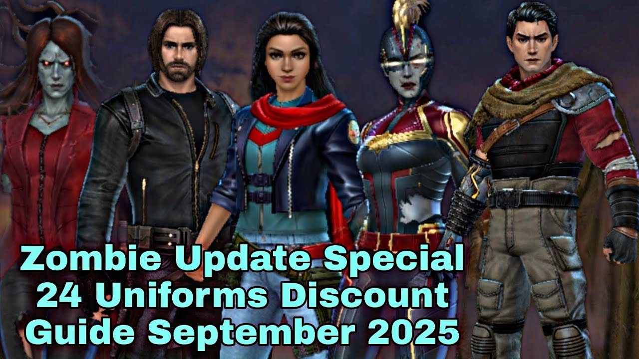Руководство по скидкам на униформу из обновления «Зомби» (24 шт.) за сентябрь 2025 г. — Marvel Fu...