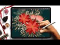 Flat Winter Florals in Procreate