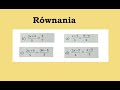 Równania / proporcje