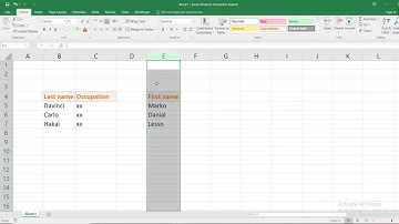 How to automatically rearrange columns in excel