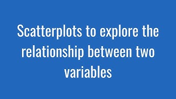 2.6: Scatterplots to explore the relationship between two variables