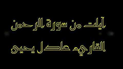 آيات من سورة الرحمن | القاريء عادل يحيى