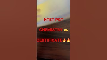 HTET PGT CHEMISTRY CERTIFICATE #shorts