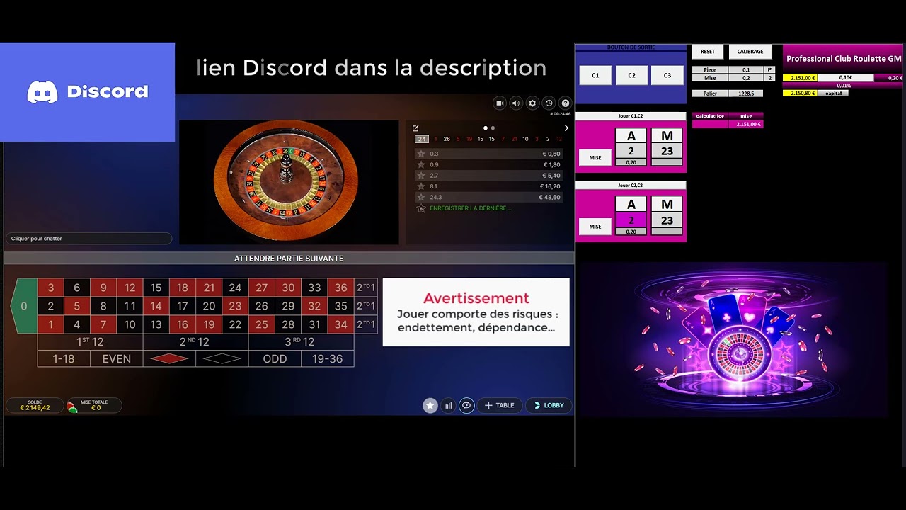 Question-réponse Discord vidéo 4/4 (casino 2) roulette en ligne 01-12 ...