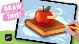 How to Draw Digital Art for Beginners - EASY Procreate Drawing step by step