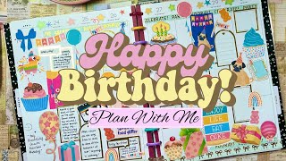 Birthday Planner Spread | Creative Journal | Happy Planner | Flagship Planner | BIG Vertical | PWM