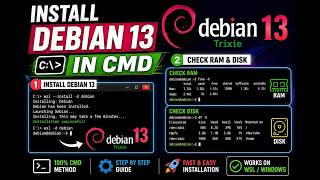 Install Debian 13 in CMD (WSL)   Check RAM & Disk | Step-by-Step Guide
