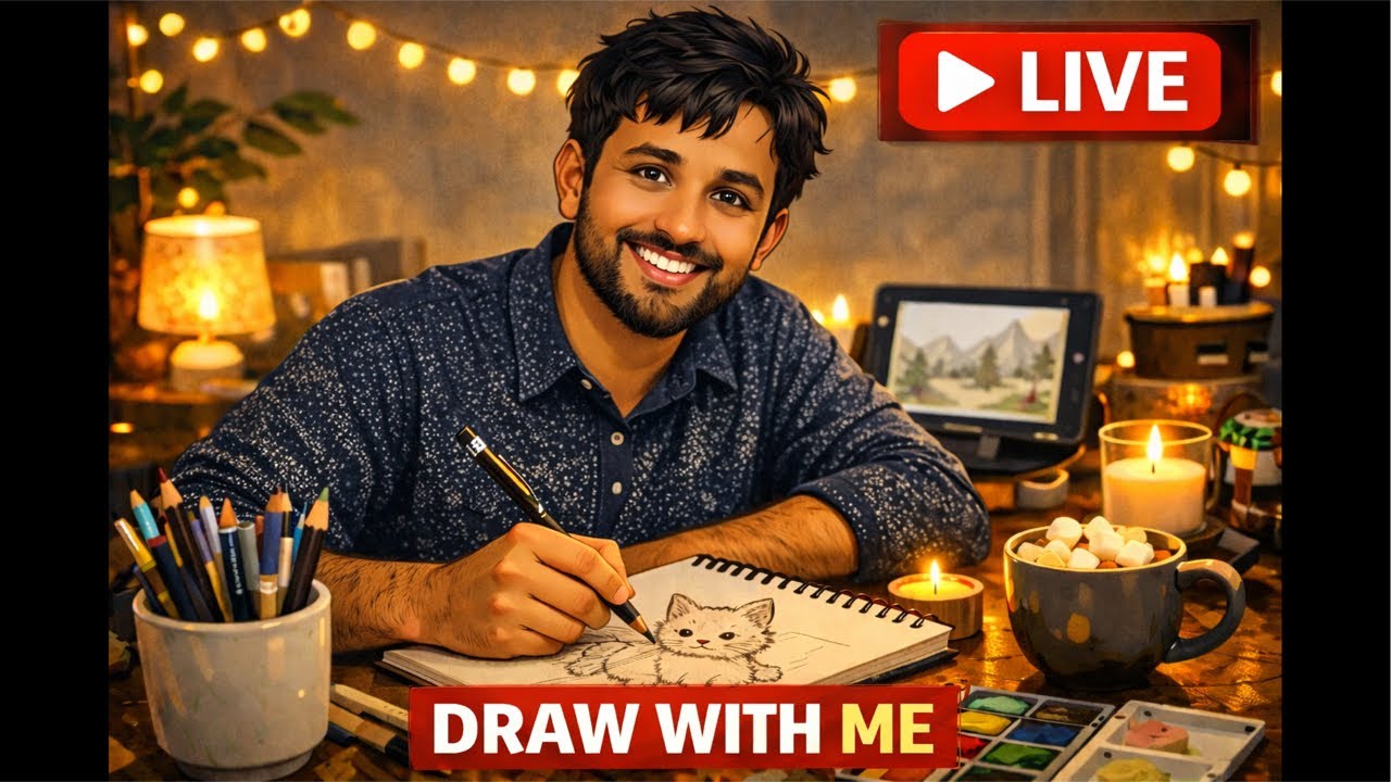 Akhil Raj Sinha is live 🔴 Sketching LIVE ✏️ | Interactive Art Stream