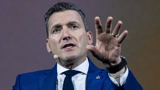 AI Minister Evan Solomon takes questions from the media
