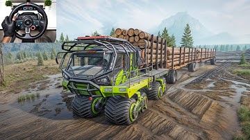 Extreme Multiple Logs Trailers Haul With ANK XM75 | SnowRunner | Logitech G29 Gameplay | #1045