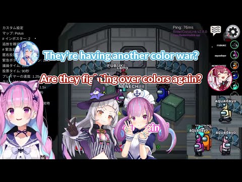 Aqua and Shion fighting over the color Pink 【Hololive/ENG Sub】