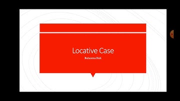 Locative Case in Turkish