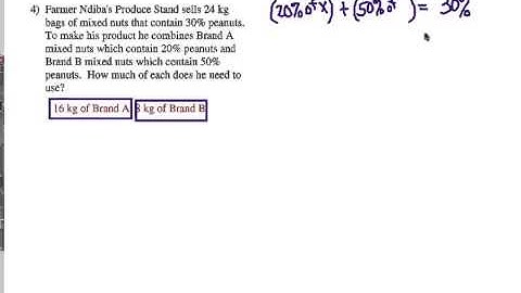How to Solve Algebra Word Problems: Mixtures Self Quiz 2