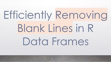Efficiently Removing Blank Lines in R Data Frames