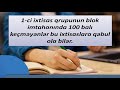 1-ci ixtisas qrupunun blok imtahanında 100 balı keçməyənlər bu ixtisaslara qəbul ola bilər.