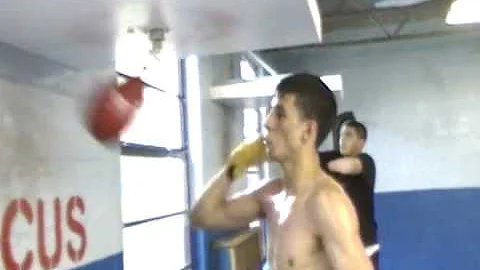 speed bag with Adrian 'Moises Alvarado