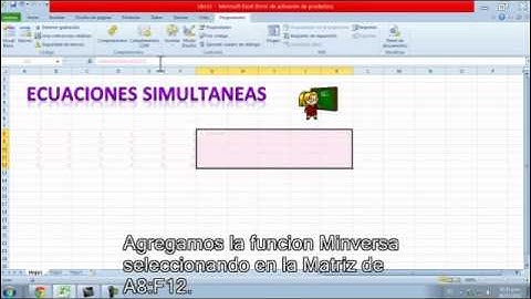Ecuaciones simultaneas en Excel