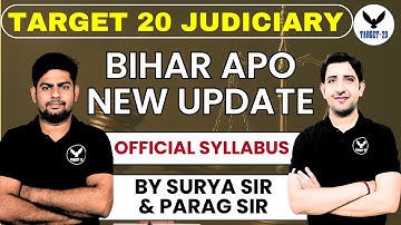 Bihar APO | OFFICIAL SYLLABUS NEW UPDATE |  Surya Sir & Parag Sir | Target20 Judiciary