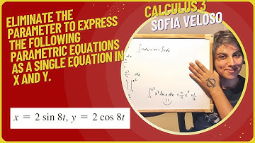 12.1.31 x=2sin⁡8t y=2cos⁡8t Eliminate the parameter to express the following parametric equations...