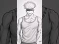 Sharp Anime Line Art|Clean Gojo-Inspired Drawing | Shazi-Art #anime #shaziart #youtubeshorts #gojo