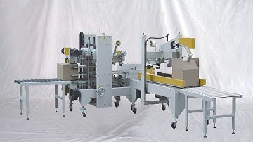 different sizes of carton tape sealing machine H type edge folding sealer equipment demo 工字型封箱機全自動