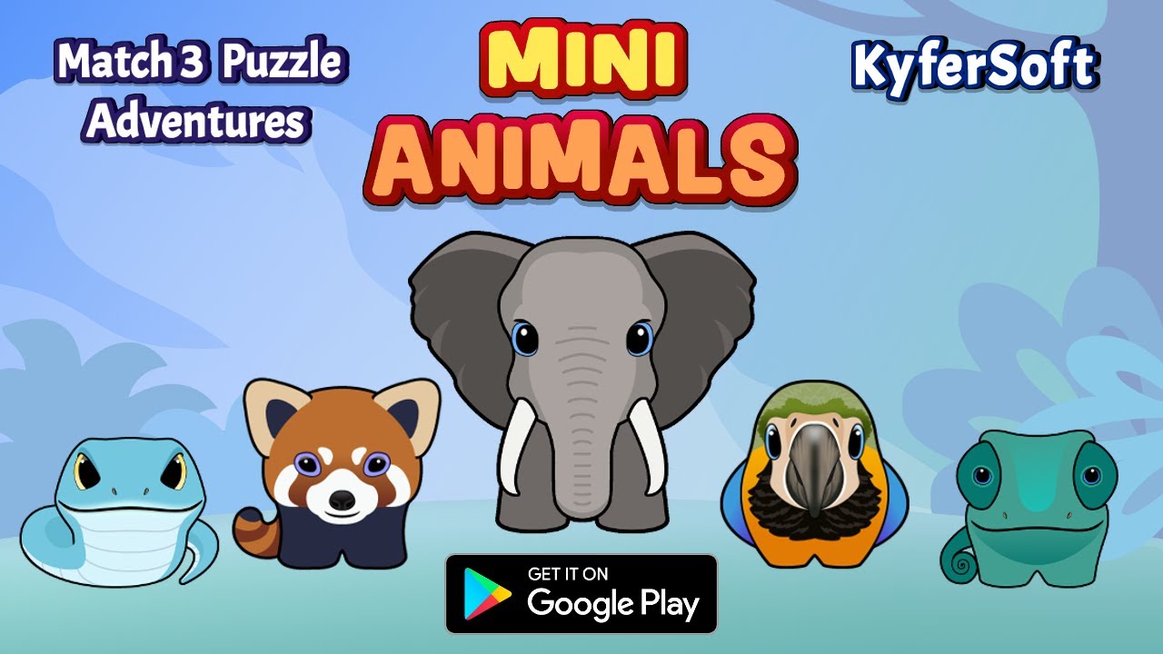 MiniAnimals - Match3 Puzzle Adventures. Free Android Game. Solve Puzzles and Collect Mini Animals.