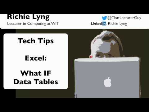 Excel Tips: How to use What-If Analysis Data Tables in Excel 2010 / 2013
