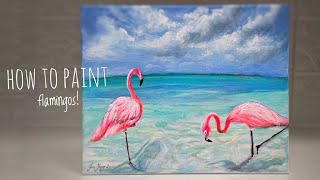 🦩HOW TO PAINT FLAMINGOS 🦩 Step by Step Painting Tutorial