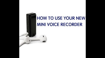[MVR] How to Use Your New Mini Recorder - TCTEC