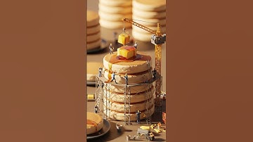 Miniworkers Assembling a Giant Stack of Pancake #ai #animation #miniworker