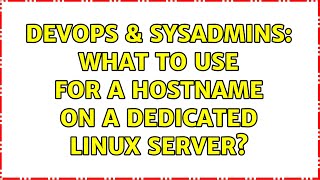 Celebrity DevOps & SysAdmins: What to use for a hostname on a dedicated Linux server? (2 Solutions!!) Wealth