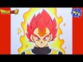 How To Draw Vegeta SSJ God | Step-By-Step Tutorial | Dragon Ball Super