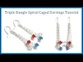 Easy Jewelry Tutorial : Dangle Earrings with Spiral Wrapped Crystals - Caged Bead Style