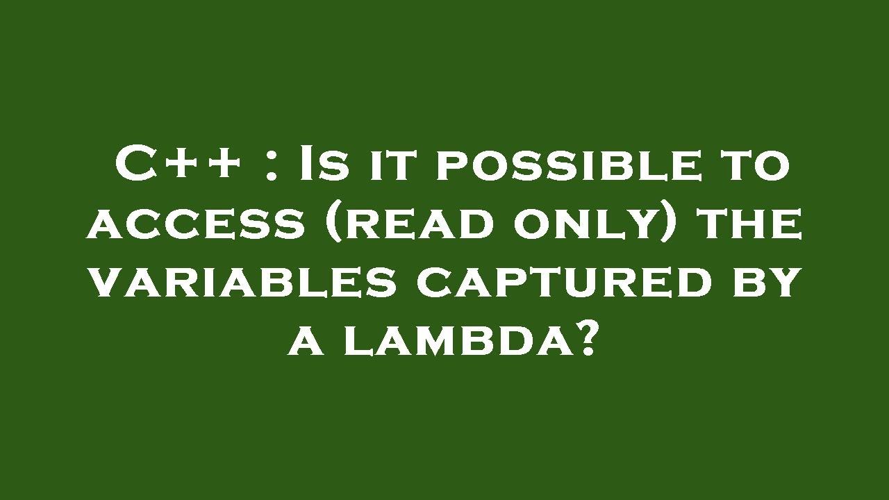 lambda assignment of read only variable