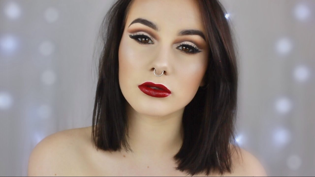 Fall Glam: Matte Cut Crease & Bold Lip | Tutorial - YouTube