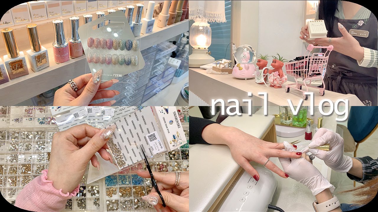 Nail Vlog | 설연휴 쉬는 네일샵 브이로그 (스와로브스키스톤 관리하는 방법, 창업반 수강, 네일재료 택배 언박싱, 아이즈미 뉴 글리터, 신상젤 이쁜게 너무 많아..!)