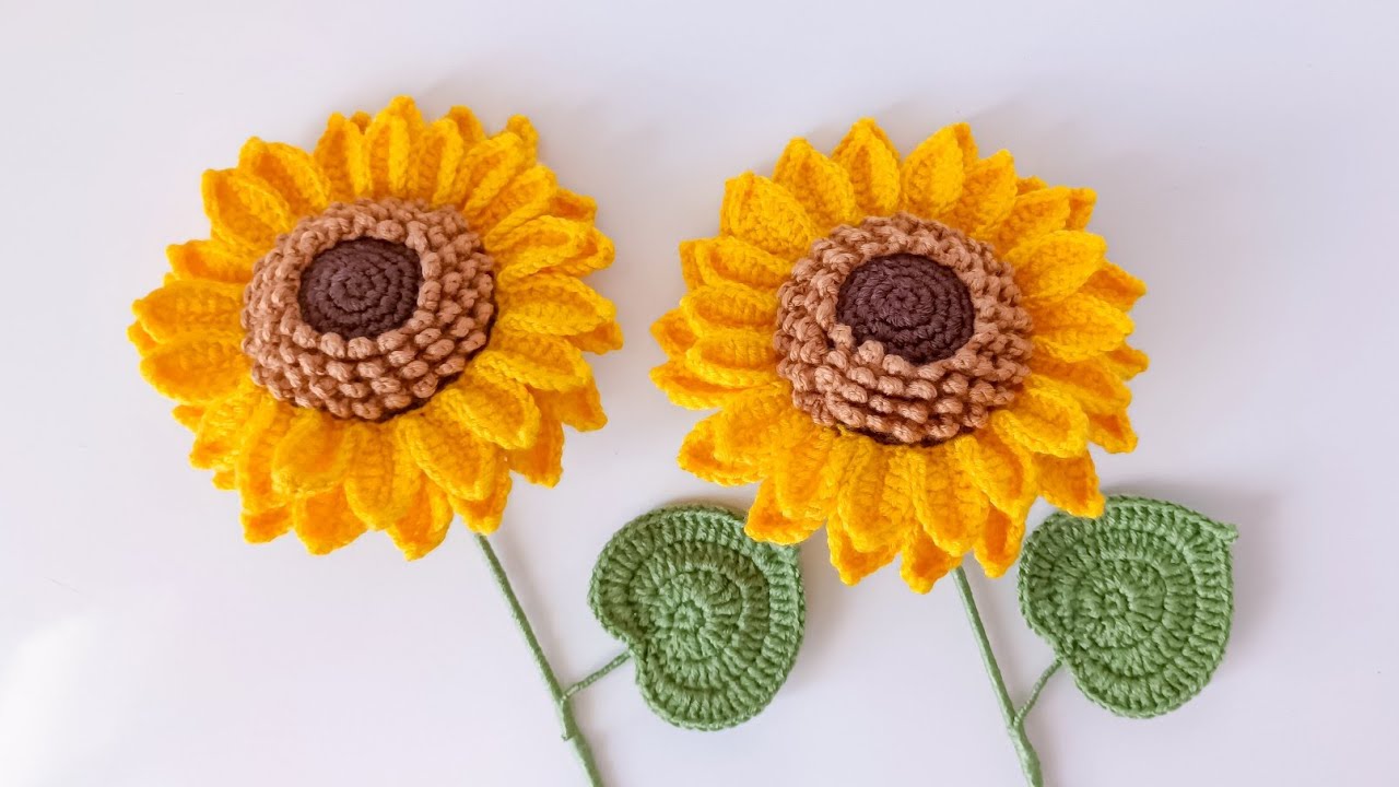 How to Crochet Sunflower | Beginner Friendly Flower Bouquet Crochet ...