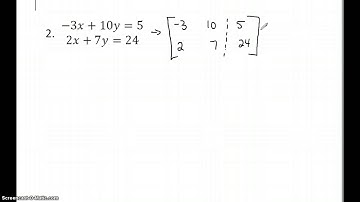 Systems of Equations using Augmented Matrices